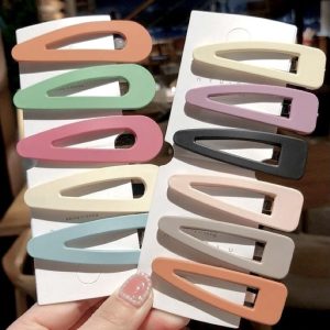 Matte Finish Snap Hair Clips – Set of 10 Pastel Colors
