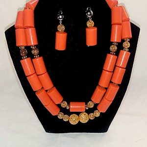 Lightweight Coral Bead Jewelry Set