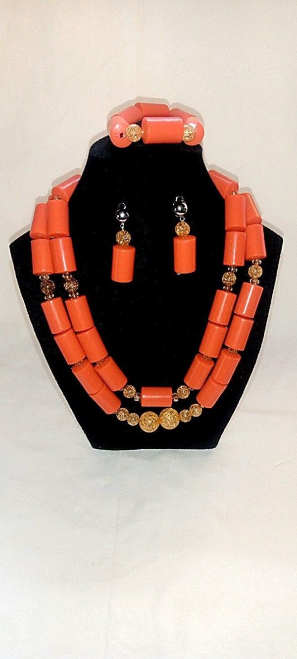 Lightweight Coral Bead Jewelry Set