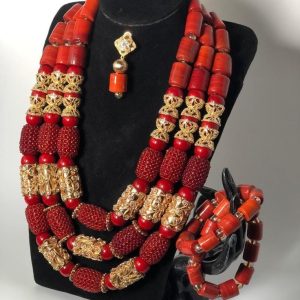 Bridal Coral Bead Jewelry with Pendant