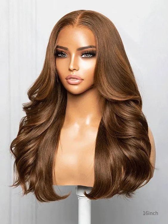 Long Brown Wavy Wig